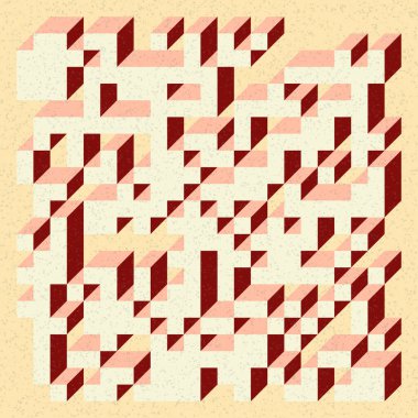 Edward Zajecs 2. Cubo 'nun 1971' deki uygulaması. Esasen 8 taştan oluşan bir Truchet fayans seti ve yerleştirme sanatı illüstrasyonu için kurallar 