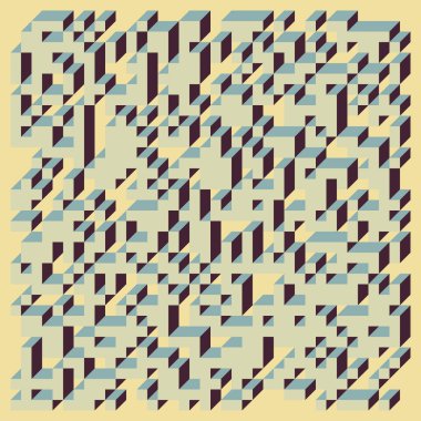 Edward Zajecs 2. Cubo 'nun 1971' deki uygulaması. Esasen 8 taştan oluşan bir Truchet fayans seti ve yerleştirme sanatı illüstrasyonu için kurallar 