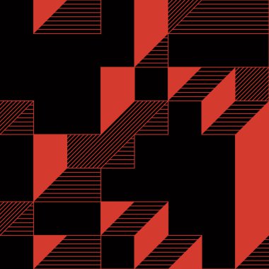 Edward Zajecs 2. Cubo 'nun 1971' deki uygulaması. Esasen 8 taştan oluşan bir Truchet fayans seti ve yerleştirme sanatı illüstrasyonu için kurallar  