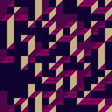 Edward Zajecs 2. Cubo 'nun 1971' deki uygulaması. Esasen 8 taştan oluşan bir Truchet fayans seti ve yerleştirme sanatı illüstrasyonu için kurallar 