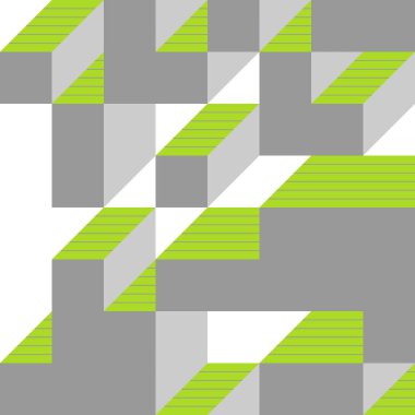 Edward Zajecs 2. Cubo 'nun 1971' deki uygulaması. Esasen 8 taştan oluşan bir Truchet fayans seti ve yerleştirme sanatı illüstrasyonu için kurallar  