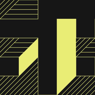 Edward Zajecs 2. Cubo 'nun 1971' deki uygulaması. Esasen 8 taştan oluşan bir Truchet fayans seti ve yerleştirme sanatı illüstrasyonu için kurallar 