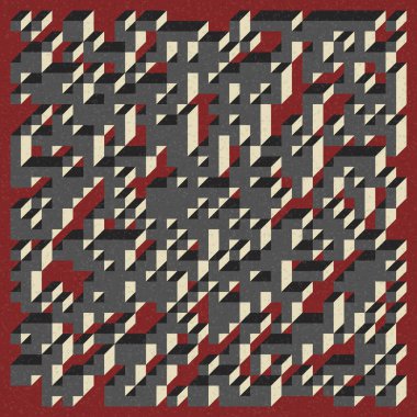 Edward Zajecs 2. Cubo 'nun 1971' deki uygulaması. Esasen 8 taştan oluşan bir Truchet fayans seti ve yerleştirme sanatı illüstrasyonu için kurallar 