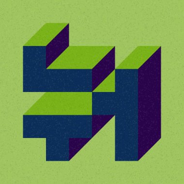 Edward Zajecs 2. Cubo 'nun 1971' deki uygulaması. Esasen 8 taştan oluşan bir Truchet fayans seti ve yerleştirme sanatı illüstrasyonu için kurallar 