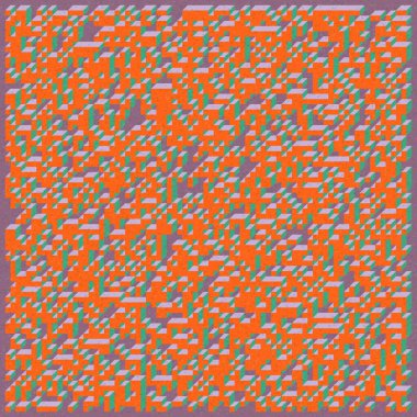 Edward Zajecs 2. Cubo 'nun 1971' deki uygulaması. Esasen 8 taştan oluşan bir Truchet fayans seti ve yerleştirme sanatı illüstrasyonu için kurallar 