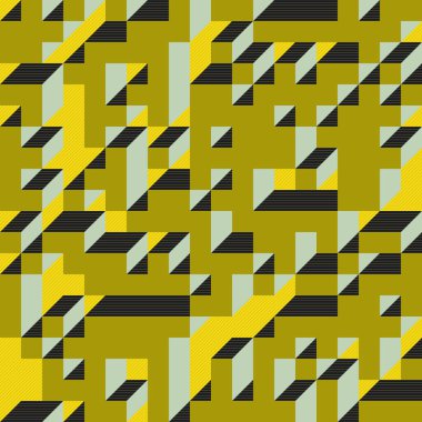 Edward Zajecs 2. Cubo 'nun 1971' deki uygulaması. Esasen 8 taştan oluşan bir Truchet fayans seti ve yerleştirme sanatı illüstrasyonu için kurallar 