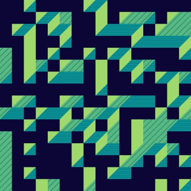 Edward Zajecs 2. Cubo 'nun 1971' deki uygulaması. Esasen 8 taştan oluşan bir Truchet fayans seti ve yerleştirme sanatı illüstrasyonu için kurallar 