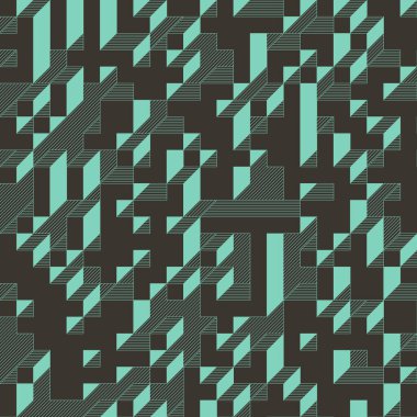 Edward Zajecs 2. Cubo 'nun 1971' deki uygulaması. Esasen 8 taştan oluşan bir Truchet fayans seti ve yerleştirme sanatı illüstrasyonu için kurallar 