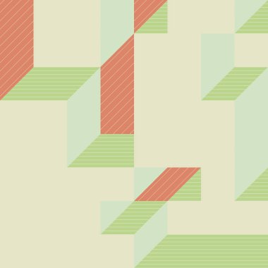 Edward Zajecs 2. Cubo 'nun 1971' deki uygulaması. Esasen 8 taştan oluşan bir Truchet fayans seti ve yerleştirme sanatı illüstrasyonu için kurallar 