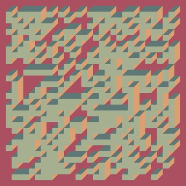 Edward Zajecs 2. Cubo 'nun 1971' deki uygulaması. Esasen 8 taştan oluşan bir Truchet fayans seti ve yerleştirme sanatı illüstrasyonu için kurallar 