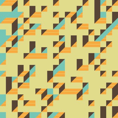 Edward Zajecs 2. Cubo 'nun 1971' deki uygulaması. Esasen 8 taştan oluşan bir Truchet fayans seti ve yerleştirme sanatı illüstrasyonu için kurallar 