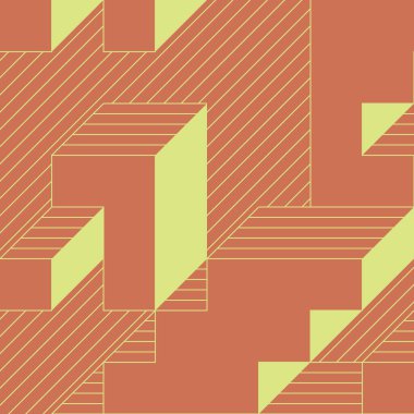 Edward Zajecs 2. Cubo 'nun 1971' deki uygulaması. Esasen 8 taştan oluşan bir Truchet fayans seti ve yerleştirme sanatı illüstrasyonu için kurallar 