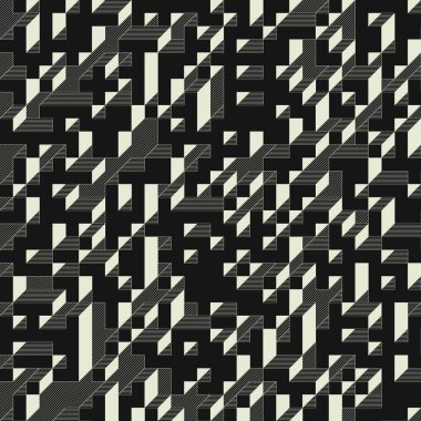 Edward Zajecs 2. Cubo 'nun 1971' deki uygulaması. Esasen 8 taştan oluşan bir Truchet fayans seti ve yerleştirme sanatı illüstrasyonu için kurallar  