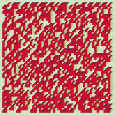 Edward Zajecs 2. Cubo 'nun 1971' deki uygulaması. Esasen 8 taştan oluşan bir Truchet fayans seti ve yerleştirme sanatı illüstrasyonu için kurallar  