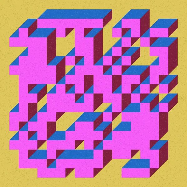 Edward Zajecs 2. Cubo 'nun 1971' deki uygulaması. Esasen 8 taştan oluşan bir Truchet fayans seti ve yerleştirme sanatı illüstrasyonu için kurallar 