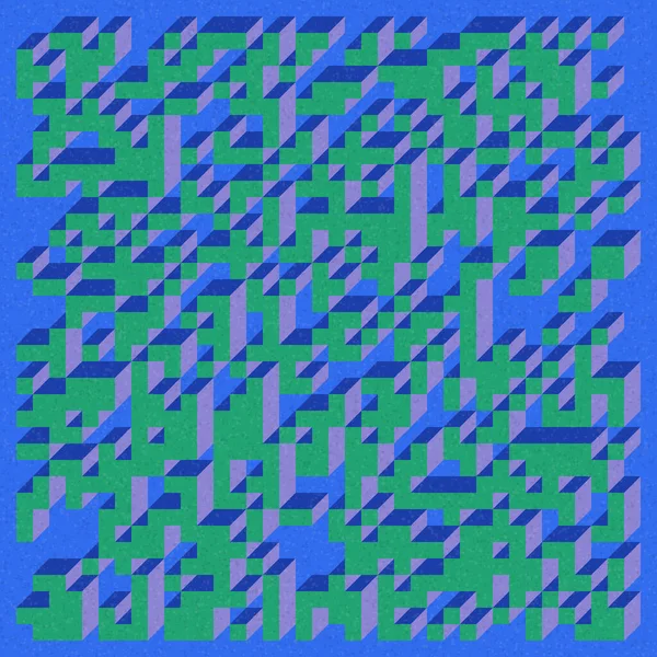 Edward Zajecs 2. Cubo 'nun 1971' deki uygulaması. Esasen 8 taştan oluşan bir Truchet fayans seti ve yerleştirme sanatı illüstrasyonu için kurallar 