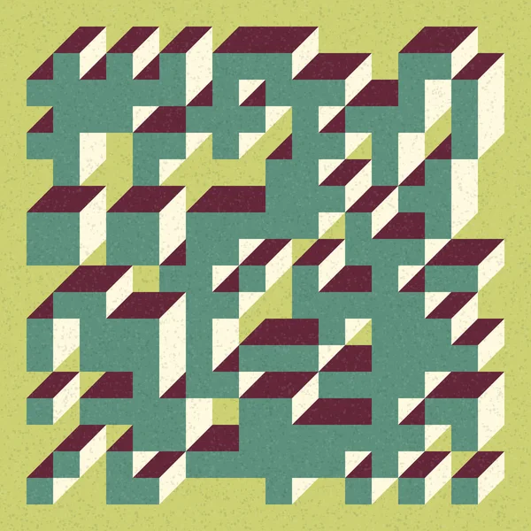 Edward Zajecs 2. Cubo 'nun 1971' deki uygulaması. Esasen 8 taştan oluşan bir Truchet fayans seti ve yerleştirme sanatı illüstrasyonu için kurallar 