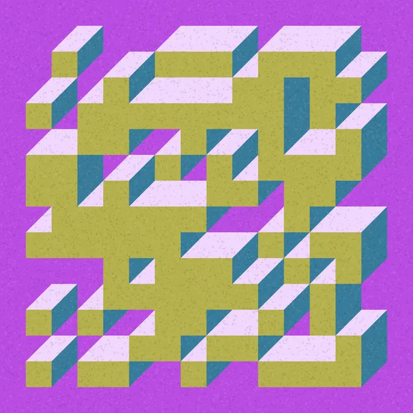 Edward Zajecs 2. Cubo 'nun 1971' deki uygulaması. Esasen 8 taştan oluşan bir Truchet fayans seti ve yerleştirme sanatı illüstrasyonu için kurallar 