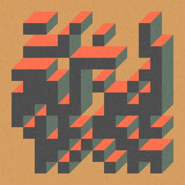 Edward Zajecs 2. Cubo 'nun 1971' deki uygulaması. Esasen 8 taştan oluşan bir Truchet fayans seti ve yerleştirme sanatı illüstrasyonu için kurallar 