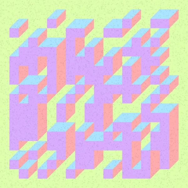 Edward Zajecs 2. Cubo 'nun 1971' deki uygulaması. Esasen 8 taştan oluşan bir Truchet fayans seti ve yerleştirme sanatı illüstrasyonu için kurallar  