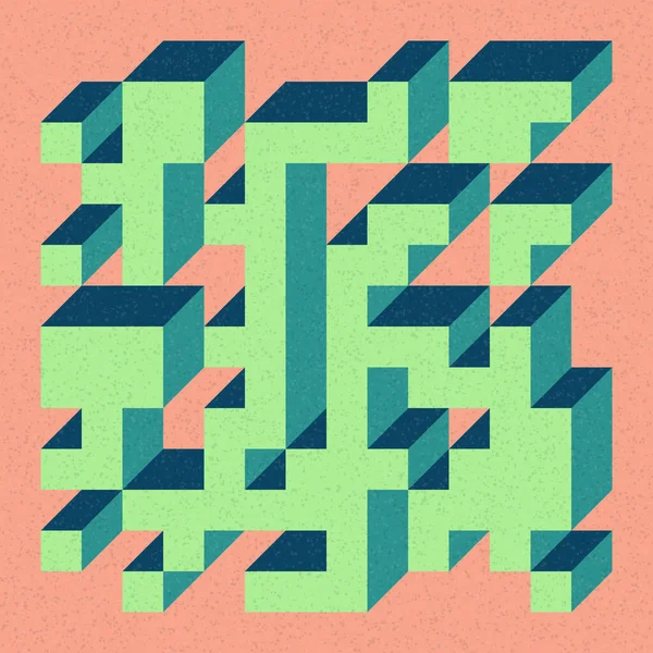 Edward Zajecs 2. Cubo 'nun 1971' deki uygulaması. Esasen 8 taştan oluşan bir Truchet fayans seti ve yerleştirme sanatı illüstrasyonu için kurallar 