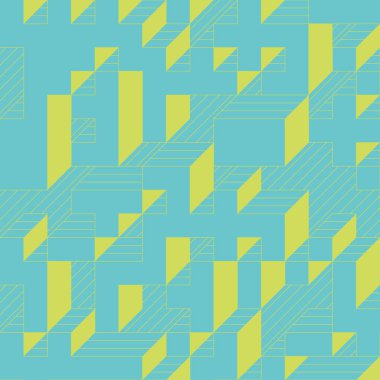 Edward Zajecs 2. Cubo 'nun 1971' deki uygulaması. Esasen 8 taştan oluşan bir Truchet fayans seti ve yerleştirme sanatı illüstrasyonu için kurallar  