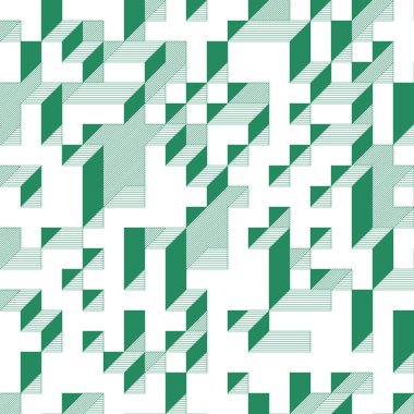 Edward Zajecs 2. Cubo 'nun 1971' deki uygulaması. Esasen 8 taştan oluşan bir Truchet fayans seti ve yerleştirme sanatı illüstrasyonu için kurallar 