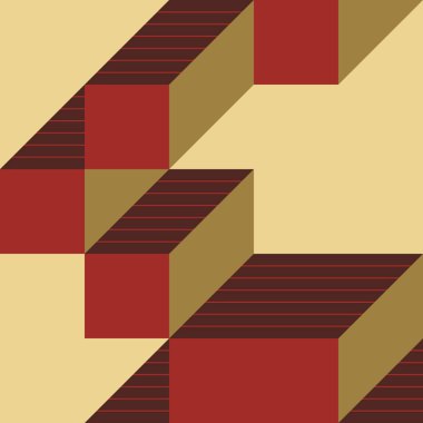 Edward Zajecs 2. Cubo 'nun 1971' deki uygulaması. Esasen 8 taştan oluşan bir Truchet fayans seti ve yerleştirme sanatı illüstrasyonu için kurallar 