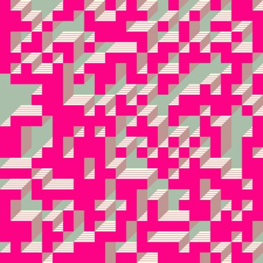 Edward Zajecs 2. Cubo 'nun 1971' deki uygulaması. Esasen 8 taştan oluşan bir Truchet fayans seti ve yerleştirme sanatı illüstrasyonu için kurallar 