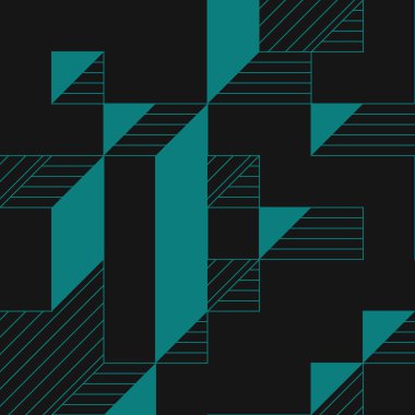 Edward Zajecs 2. Cubo 'nun 1971' deki uygulaması. Esasen 8 taştan oluşan bir Truchet fayans seti ve yerleştirme sanatı illüstrasyonu için kurallar  