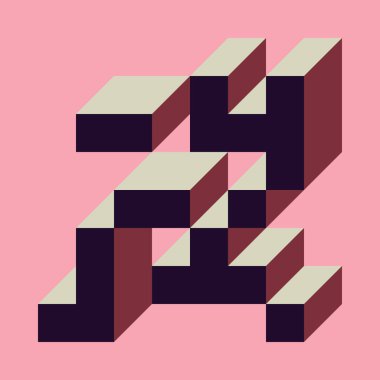 Edward Zajecs 2. Cubo 'nun 1971' deki uygulaması. Esasen 8 taştan oluşan bir Truchet fayans seti ve yerleştirme sanatı illüstrasyonu için kurallar  