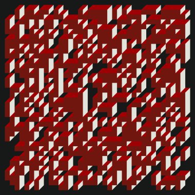 Edward Zajecs 2. Cubo 'nun 1971' deki uygulaması. Esasen 8 taştan oluşan bir Truchet fayans seti ve yerleştirme sanatı illüstrasyonu için kurallar  