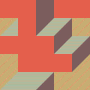 Edward Zajecs 2. Cubo 'nun 1971' deki uygulaması. Esasen 8 taştan oluşan bir Truchet fayans seti ve yerleştirme sanatı illüstrasyonu için kurallar 