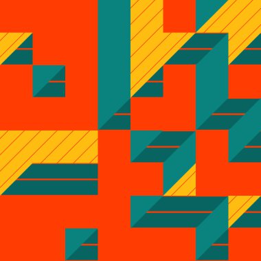 Edward Zajecs 2. Cubo 'nun 1971' deki uygulaması. Esasen 8 taştan oluşan bir Truchet fayans seti ve yerleştirme sanatı illüstrasyonu için kurallar 