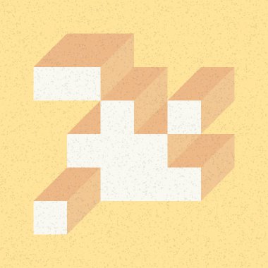 Edward Zajecs 2. Cubo 'nun 1971' deki uygulaması. Esasen 8 taştan oluşan bir Truchet fayans seti ve yerleştirme sanatı illüstrasyonu için kurallar  