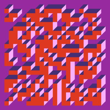 Edward Zajecs 2. Cubo 'nun 1971' deki uygulaması. Esasen 8 taştan oluşan bir Truchet fayans seti ve yerleştirme sanatı illüstrasyonu için kurallar 