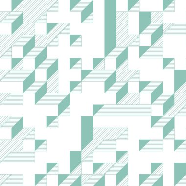 Edward Zajecs 2. Cubo 'nun 1971' deki uygulaması. Esasen 8 taştan oluşan bir Truchet fayans seti ve yerleştirme sanatı illüstrasyonu için kurallar 