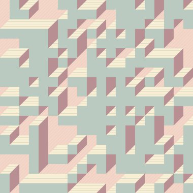 Edward Zajecs 2. Cubo 'nun 1971' deki uygulaması. Esasen 8 taştan oluşan bir Truchet fayans seti ve yerleştirme sanatı illüstrasyonu için kurallar 