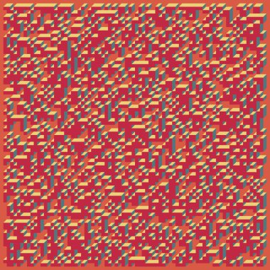 Edward Zajecs 2. Cubo 'nun 1971' deki uygulaması. Esasen 8 taştan oluşan bir Truchet fayans seti ve yerleştirme sanatı illüstrasyonu için kurallar 