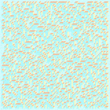 Edward Zajecs 2. Cubo 'nun 1971' deki uygulaması. Esasen 8 taştan oluşan bir Truchet fayans seti ve yerleştirme sanatı illüstrasyonu için kurallar  