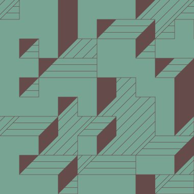 Edward Zajecs 2. Cubo 'nun 1971' deki uygulaması. Esasen 8 taştan oluşan bir Truchet fayans seti ve yerleştirme sanatı illüstrasyonu için kurallar 