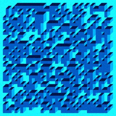 Edward Zajecs 2. Cubo 'nun 1971' deki uygulaması. Esasen 8 taştan oluşan bir Truchet fayans seti ve yerleştirme sanatı illüstrasyonu için kurallar 