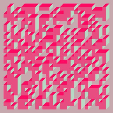 Edward Zajecs 2. Cubo 'nun 1971' deki uygulaması. Esasen 8 taştan oluşan bir Truchet fayans seti ve yerleştirme sanatı illüstrasyonu için kurallar 