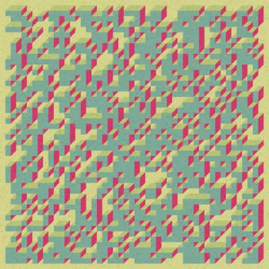 Edward Zajecs 2. Cubo 'nun 1971' deki uygulaması. Esasen 8 taştan oluşan bir Truchet fayans seti ve yerleştirme sanatı illüstrasyonu için kurallar 