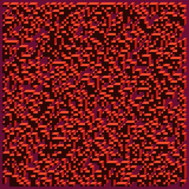 Edward Zajecs 2. Cubo 'nun 1971' deki uygulaması. Esasen 8 taştan oluşan bir Truchet fayans seti ve yerleştirme sanatı illüstrasyonu için kurallar 