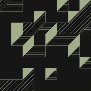 Edward Zajecs 2. Cubo 'nun 1971' deki uygulaması. Esasen 8 taştan oluşan bir Truchet fayans seti ve yerleştirme sanatı illüstrasyonu için kurallar  