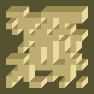 Edward Zajecs 2. Cubo 'nun 1971' deki uygulaması. Esasen 8 taştan oluşan bir Truchet fayans seti ve yerleştirme sanatı illüstrasyonu için kurallar 