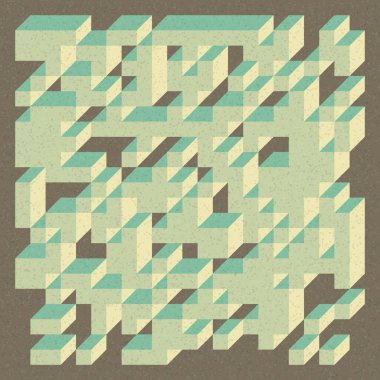 Edward Zajecs 2. Cubo 'nun 1971' deki uygulaması. Esasen 8 taştan oluşan bir Truchet fayans seti ve yerleştirme sanatı illüstrasyonu için kurallar 