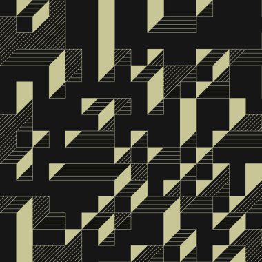 Edward Zajecs 2. Cubo 'nun 1971' deki uygulaması. Esasen 8 taştan oluşan bir Truchet fayans seti ve yerleştirme sanatı illüstrasyonu için kurallar 