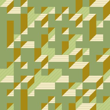 Edward Zajecs 2. Cubo 'nun 1971' deki uygulaması. Esasen 8 taştan oluşan bir Truchet fayans seti ve yerleştirme sanatı illüstrasyonu için kurallar 